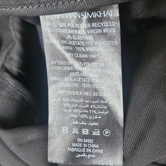 JONATHAN SIMKHAI Reyna Tailored Jumpsuit Black‎ Size 4
